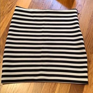 Aqua Black & White Stripe Bandage Skirt